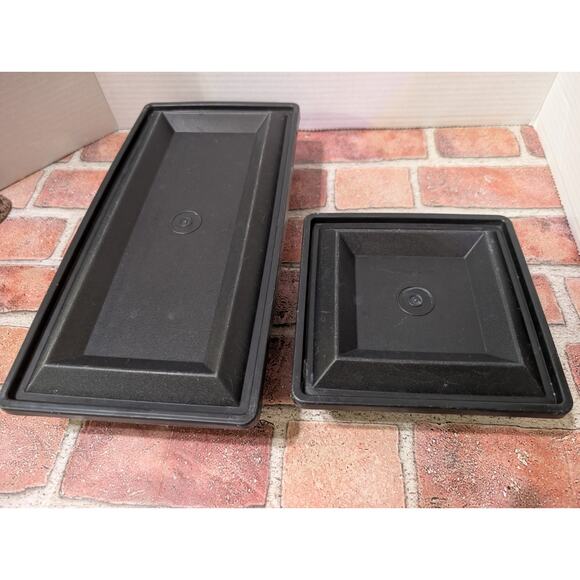 TUPPERWARE 4 Piece GET TOGETHER Buffet Server TRAY Set SMOKY BLACK w lids 1385-3 - Picture 5 of 7